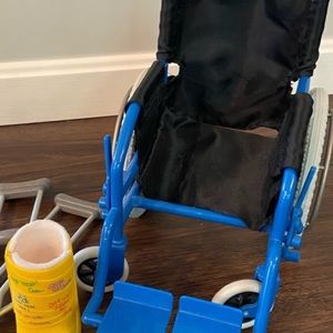 American Girl Wheelchair, cast and crutches